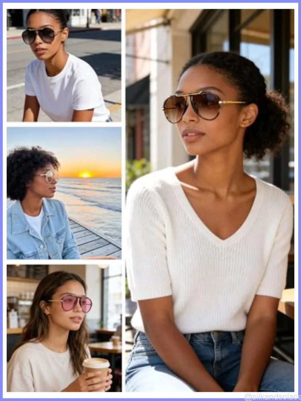 Oversized Aviator Sunglasses UV400 Retro 70s Full Frame Unisex